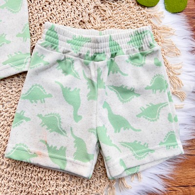 Conj. Camisa e Bermuda em Linho Dinos - Areia e Verde